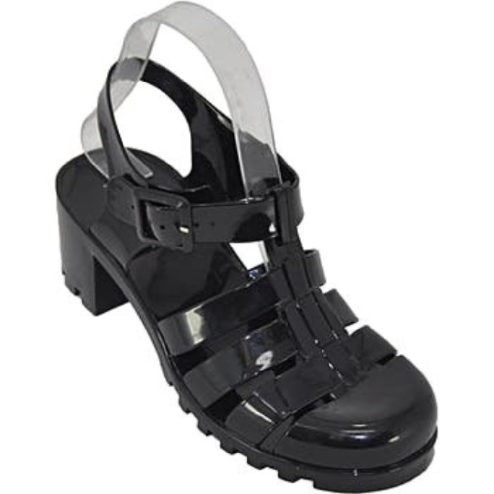Black Vintage Adult Blush Black Jelly Shoes